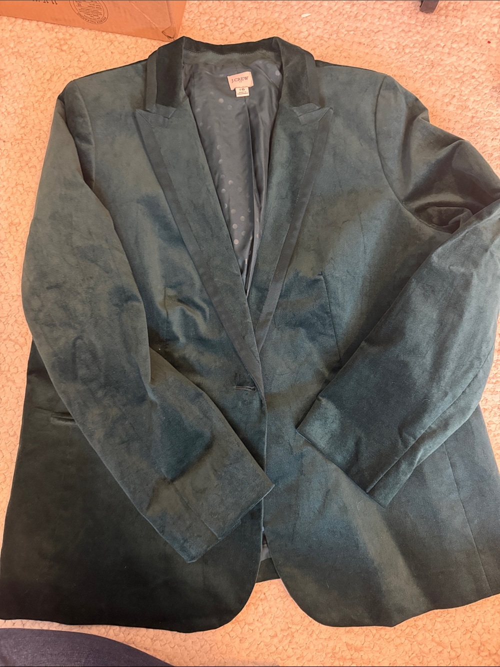 J. Crew  Factory Emerald Green Velvet Blazer